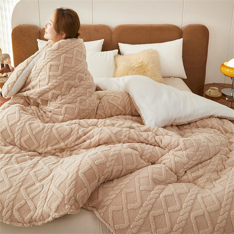 Thick Snuggle Sherpa Throw Blanket Soft Warm Winter Blanket